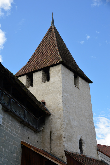 Wacht und Wehrturm auf der Stadtmauer Murten