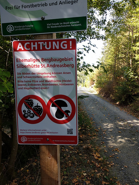 No berry or mushroom picking due to heavy metal contamination from mining :(