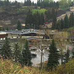 Construction at a golf course in Calgary Canada