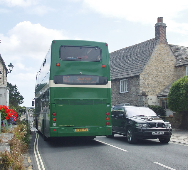 DSCF3824 Go South Coast 1412 (HF09 FVT) in Corfe Castle - 28 Jul 2018