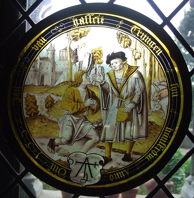 Prodigal Son Seeks Work Stained Glass Roundel Cloisters June 2011