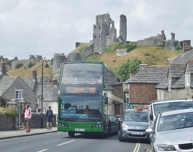 DSCF3822 Go South Coast 1412 (HF09 FVT) in Corfe Castle - 28 Jul 2018