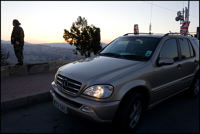 George's car (and a hitcher)