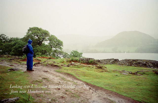 Looking over Ullswater towards Gowbarrow Bay from near Howtown (Scan from May 1993)