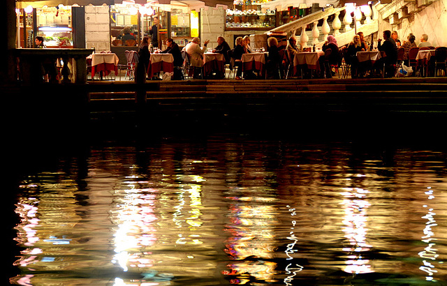 Abendessen am Kanal