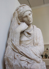 Detail of a Marble Stele of a Woman in the Metropolitan Museum of Art, May 2012