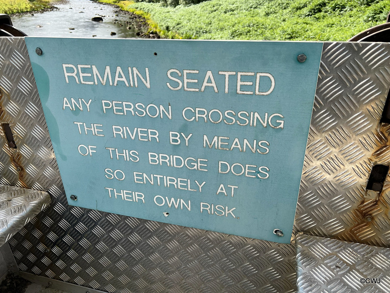 The Ropeway bucket bridge at Shenachie across the Findhorn