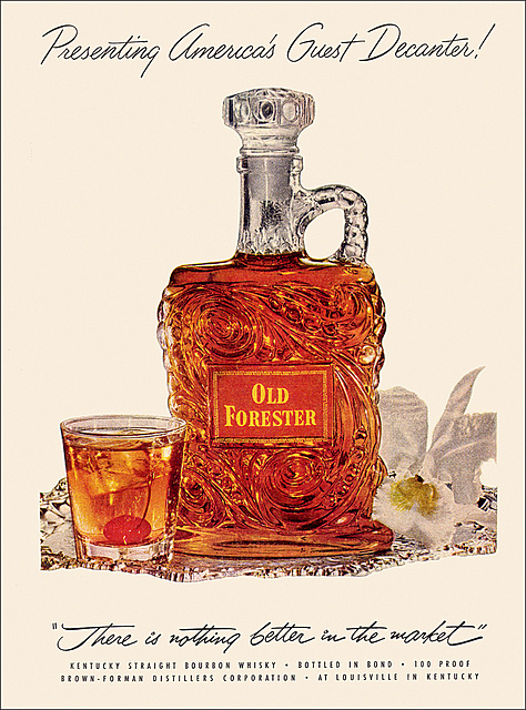 Old Forester Bourbon Ad, c1950