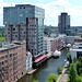 Blick vom Riesenrad zum Harburger Westlichen Bahnhofskanal