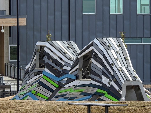 'Mountain climber', Ralph Klein Park, Calgary