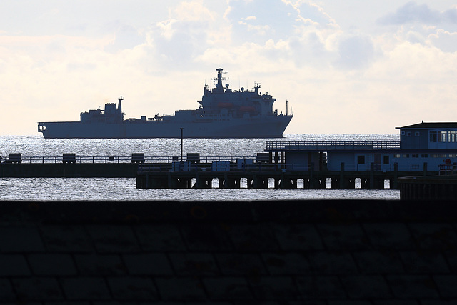 RFA Argus (A135) entering Portland harbour