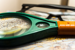 Magnifying Glass and Reading Glasses