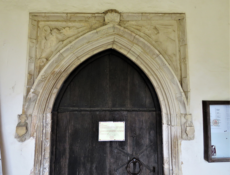snape church, suffolk (27) dragons above the c15 south door