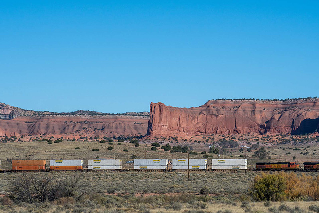 A train passed on the way to the painted desert