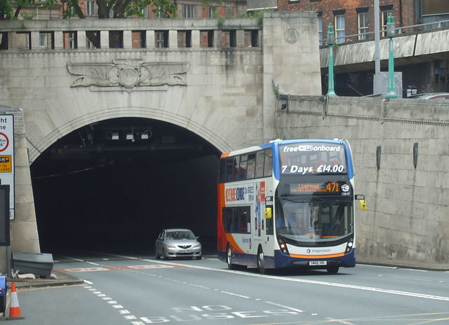 DSCF7951 Stagecoach (Glenvale) 10840 (SM66 VBL) leaving the Queensway Mersey Tunnel in Liverpool - 16 Jun 2017
