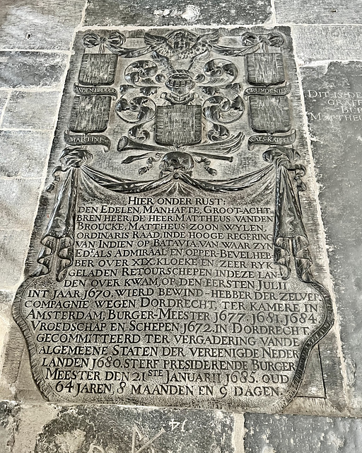 Dordrecht 2025 – Grote Kerk – Grave of Mattheus vanden Broucke