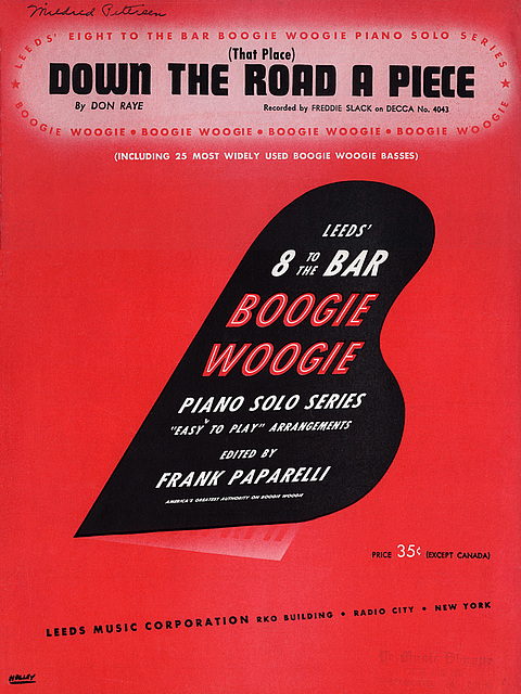 "Down The Road A Piece" Sheet Music, 1942/3