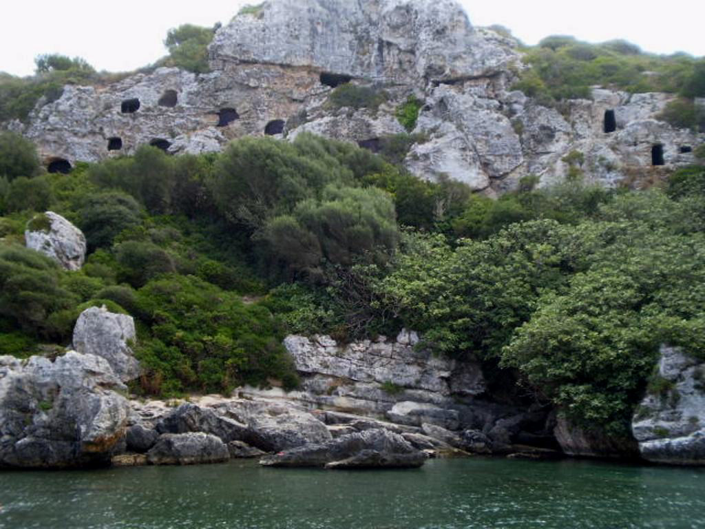 Niches in rock - pre-historic necropolis.