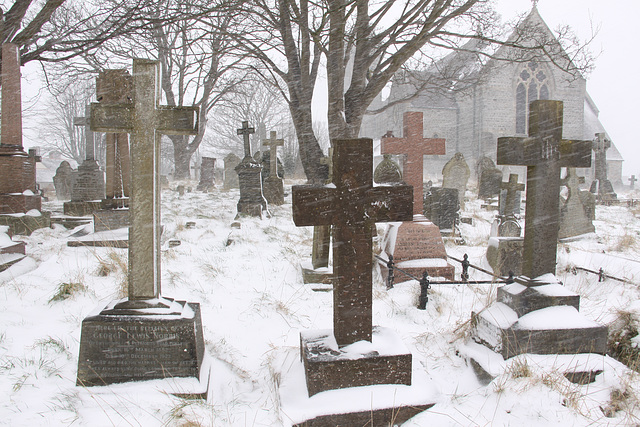 Graves in the snow