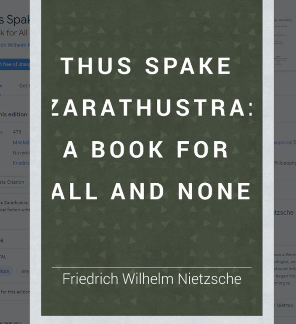 Thus Spake Zarathustra