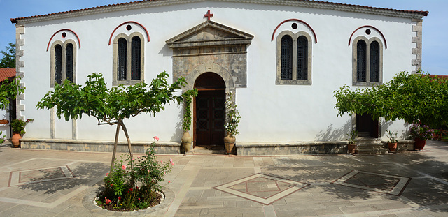 Greece, Facade of the Main Church of the Holy Monastery of Panagia Faneromeni