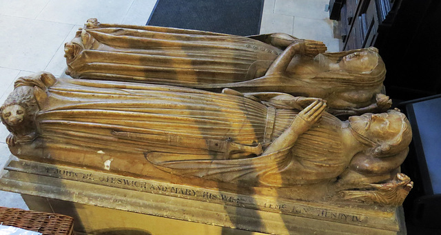 st helen bishopsgate, london,john de oteswich, late c14 merchant and wife, removed from st martin outwich