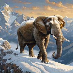 Elephant in the Alps / AI generatet