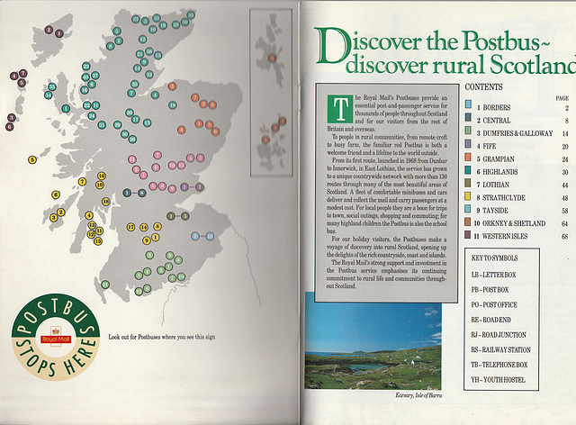 Postbus map Scotland 1991-1992