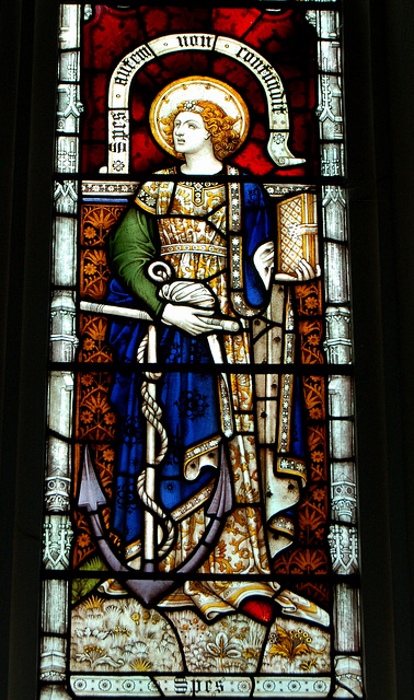 Victorian Stained Glass Detail, Little Easton Church, Essex