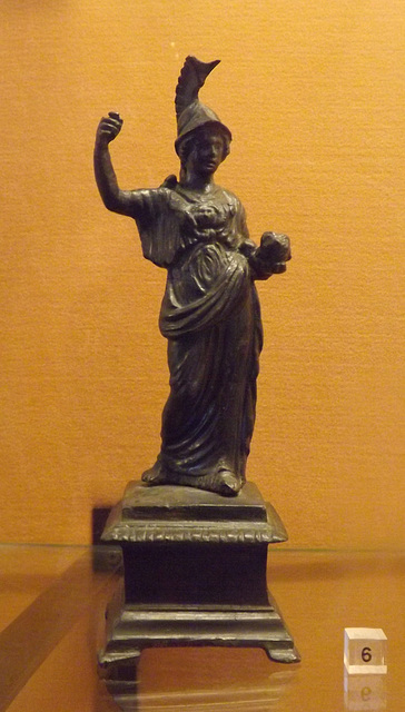 Bronze Statuette of Minerva Probably from a Lararium in the Naples Archaeological Museum, July 2012