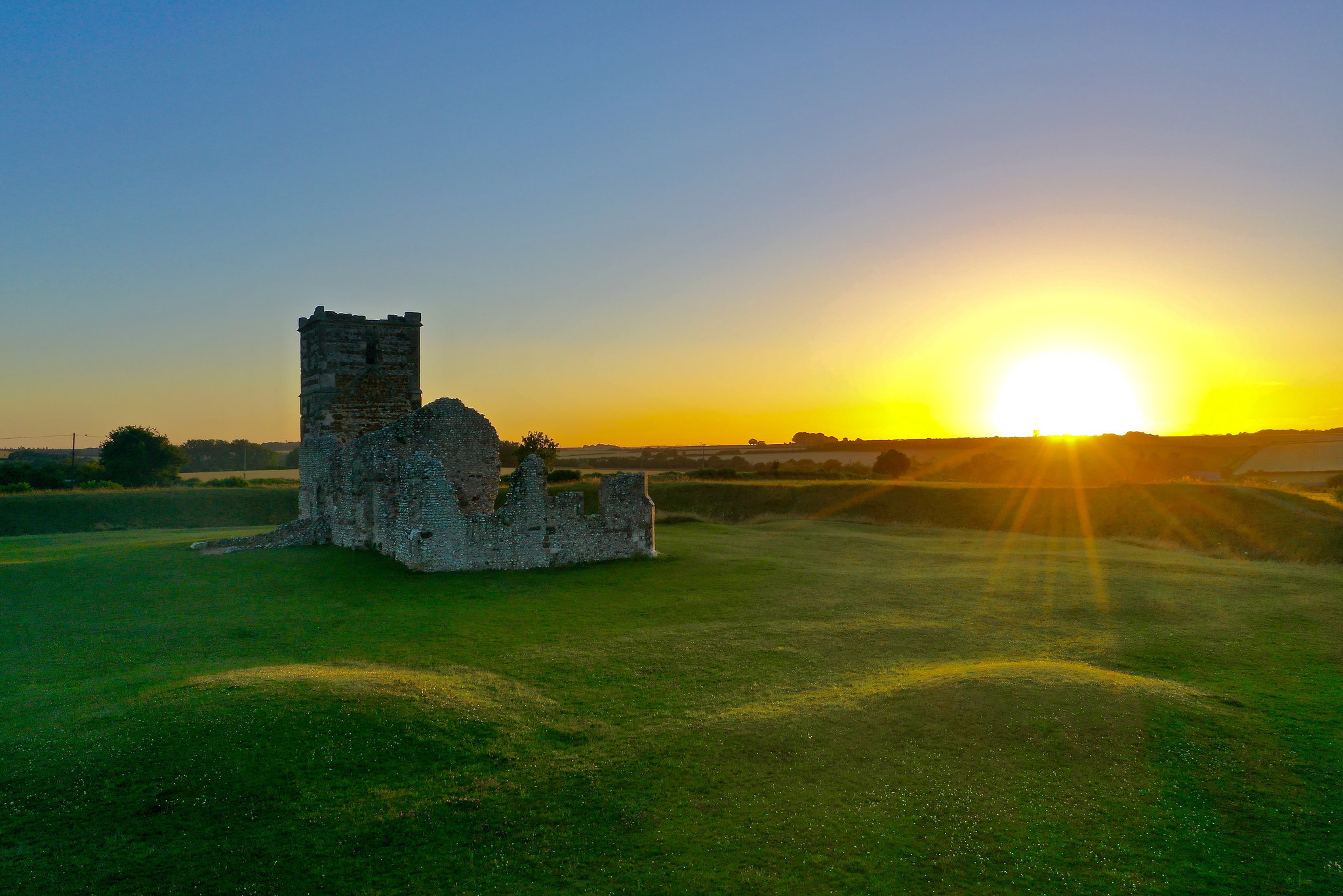 Knowlton Church sunset