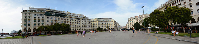 Greece, Thessaloniki, Panorama of Aristotelous Square