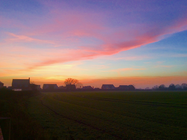 Gnosall misty sunset