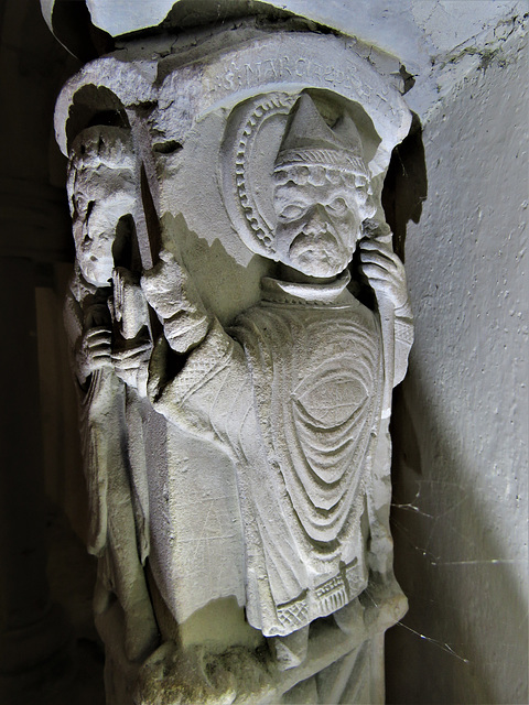 bobbing church, kent, late c12 carving of st martial ordaining a deacon (7)