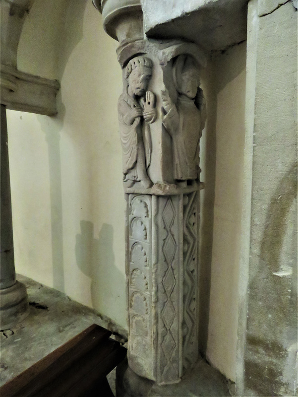 bobbing church, kent, late c12 carving of st martial ordaining a deacon