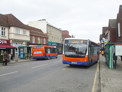 DSCF0824 Centrebus 388 (Y38 HBT) and 606 (FJ56 YBW) in Hitchin - 23 Feb 2018