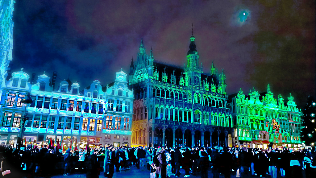 Place de Bruxelles et ses lumières.