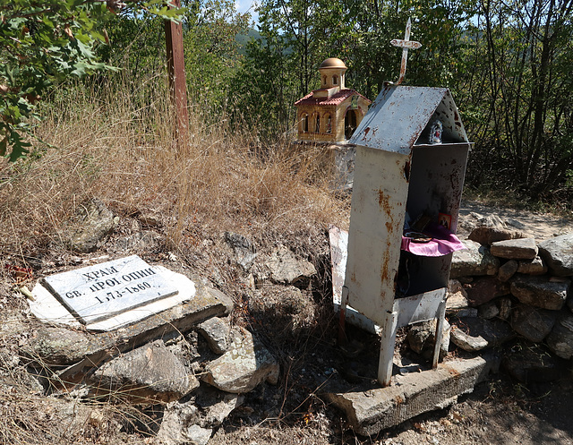 A small shrine and a cross where the old church used to be