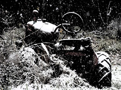 Snowed tractor