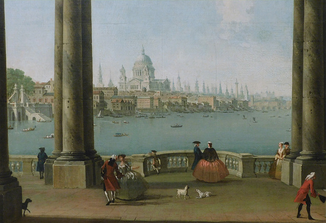 Detail of the Capriccio with St. Paul's and Old London Bridge by Joli in the Metropolitan Museum of Art, January 2022