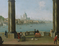 Detail of the Capriccio with St. Paul's and Old London Bridge by Joli in the Metropolitan Museum of Art, January 2022