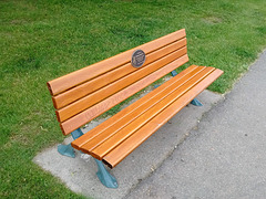 Peace & love woody bench