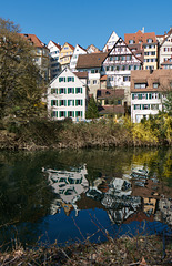 Tübingen Neckar - Häuser im Wasser