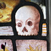 iwade church, kent, c16 golgotha skull glass  (2)