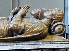 st helen bishopsgate, london,detail of tomb of merchant sir john crosby +1476, who made it when his first wife died ten years earlier