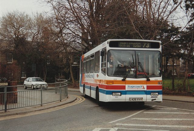 Stagecoach United Counties 426 (L426 XVV) in St. Ives, Cambridgeshire – 8 Apr 1996 (306-16)