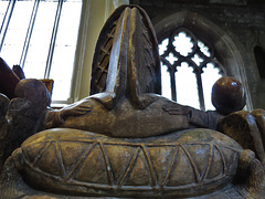 st helen bishopsgate, london,detail of tomb of merchant sir john crosby +1476, who made it when his first wife died ten years earlier