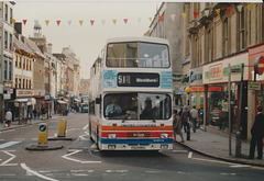 Stagecoach United Counties 625 (F625 MSL) in Northampton – 22 Oct 1989 (102-12)