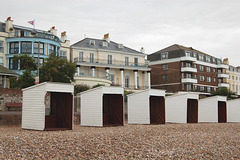 Regency houses surrounded by modern development, Weymouth, Dorset