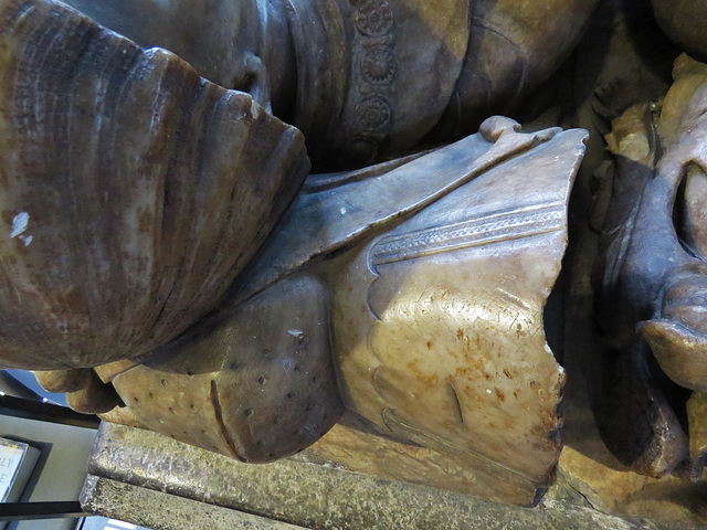 st helen bishopsgate, london,detail of tomb of merchant sir john crosby +1476, who made it when his first wife died ten years earlier